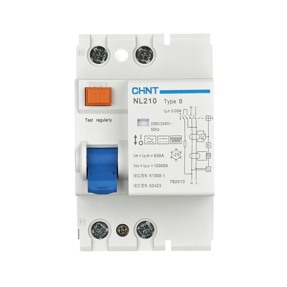 เบรคเกอร์กันดูด 40 แอมป์ 1P+N 2 โพล 30MA 10KA CHINT RCCB NL210 TYPE B (FOR EV)_2
